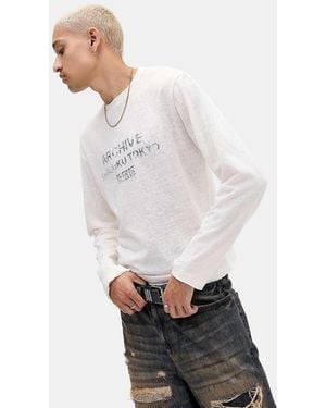 BDG Archive Long Sleeve Slub T-shirt - White