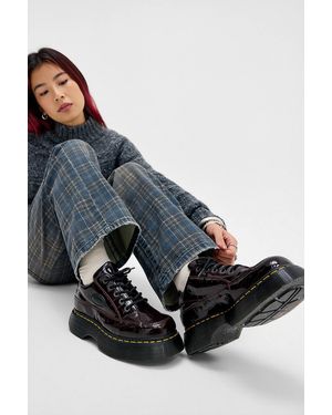 Dr. Martens Burgundy Croc Buzz 5-eye Shoes Uk 4 At Urban Outfitters - Blue