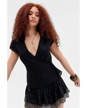 Kimchi Blue Dora Wrap Blouse - Black