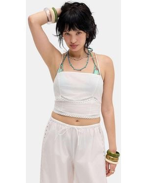 Out From Under Moira Lace Tie Back Top - White