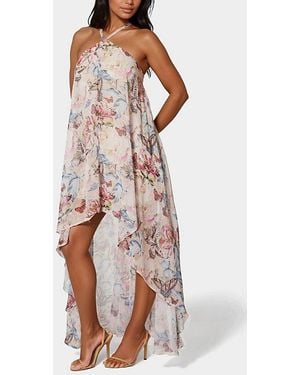 Bebe High Low Halter Dress - Pink