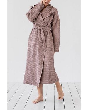 MagicLinen Waffle Hooded Bath Robe - Multicolour