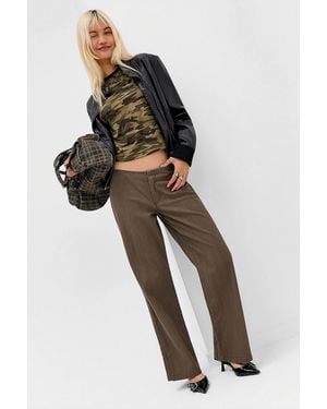Lioness Camo Clubhouse Baby Tee Xs At Urban Outfitters - Black