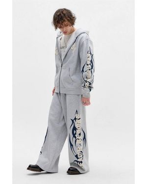 Ed Hardy Uo Grey Appliqué Baggy Joggers