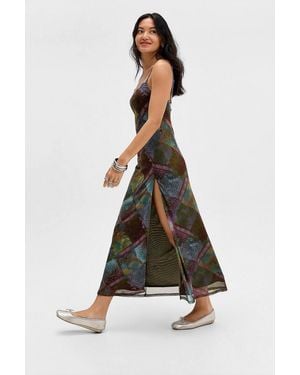 Urban Outfitters Uo Floral Mesh Maxi Dress At - White