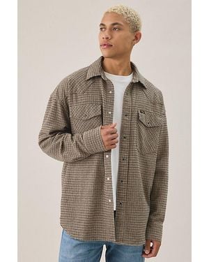 Wrangler Western Oversized Flannel Long Sleeve Shirt - Brown