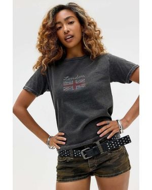 Urban Outfitters Uo Union Jack Hotfix Relaxed T-shirt - Grey