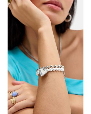 Ed Hardy Cream Pearl Bracelet - Blue