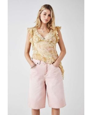 BDG Annie Longline Carpenter Pink Jorts - Brown