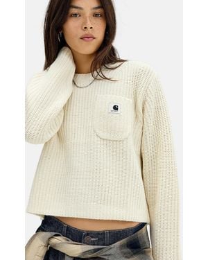 Carhartt Ecru Mira Waffle Knit Jumper - Natural