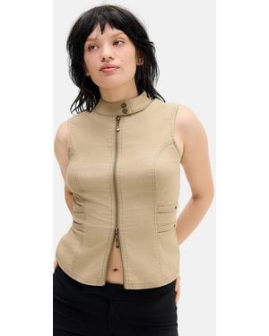 Silence + Noise Silence + Noise Nia Backless Ripstop Top - Black