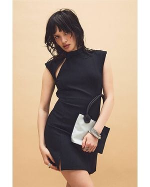 Silence + Noise Silence + Noise Ponte Keyhole Mini Dress - Blue