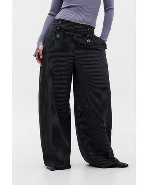 Urban Outfitters Uo Sailor Button Front Trousers - Black