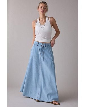 Levi's Xl Mid-Rise Denim Maxi Skirt - Blue