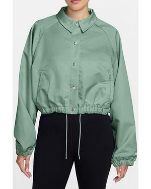 Nike Sportswear Satin Cropped Coaches Jacket - Green