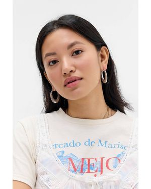 Silence + Noise Silence + Noise Metal Etched Hoop Earrings 2-pack - Blue