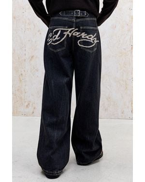 Ed Hardy Uo Exclusive Black Slub Twist Jeans