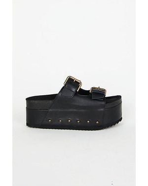 INTENTIONALLY ______ Cooper-2 Suede Platform Sandal - Black