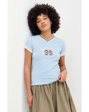 Urban Outfitters Uo Ohio V-neck Baby T-shirt - White