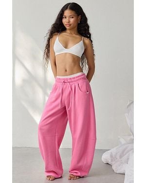 Out From Under Essential Barrel Leg Full Length Sweatpant - Pink