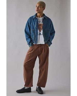 BDG Twill 5-Pocket Pleated Dad Chino Pant - Blue