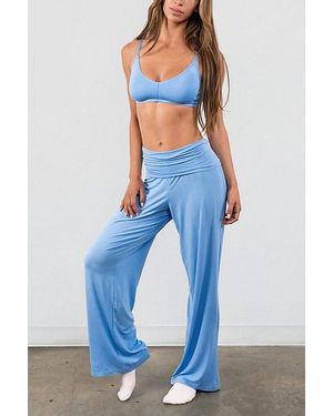 Vitaly Float Rib Foldover Pant - Blue