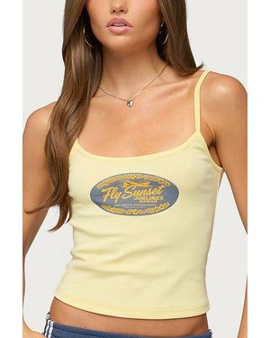 Edikted Hawaii Airlines Tank Top - Yellow
