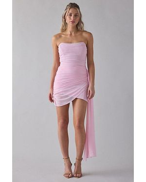 Lulus Mikaela Asymmetric Draped Chiffon Strapless Mini Dress - Pink