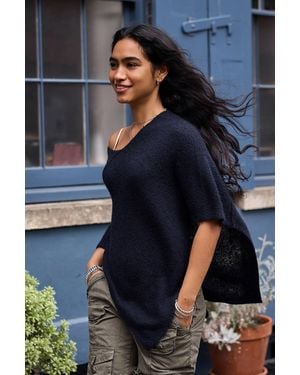 Urban Outfitters Uo Biffy Knit Poncho - Blue