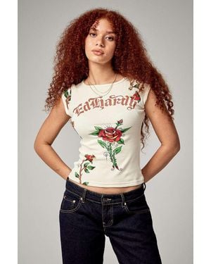 Ed Hardy Uo Exclusive Slash Neck Top - White