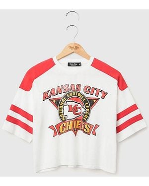Junk Food Nfl Striped Crop Tee - Red