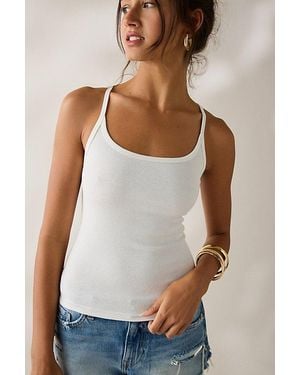 BDG Off-Duty Ribbed Scoop Neck Cami - White
