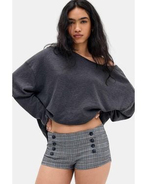 Silence + Noise Silence + Noise Piper Check Nautical Mini Shorts - Blue