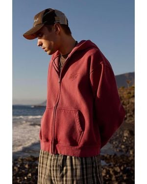 iets frans... Raspberry Script Zip-through Hoodie - Red