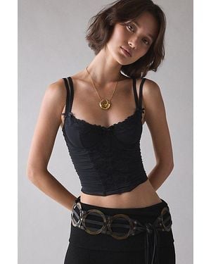 Urban Outfitters Out From Under Jazz Club Lace Trim Corset - Black