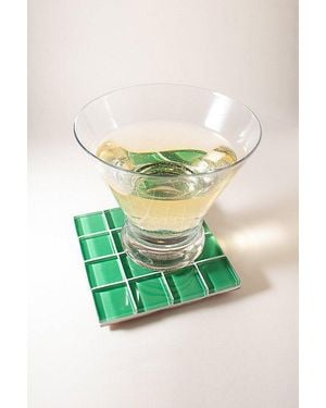 Subtle Studios Solid Glass Tile Coaster - Green