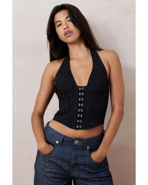 Silence + Noise Silence + Noise Hot Stuff Pinstripe Corset - Blue