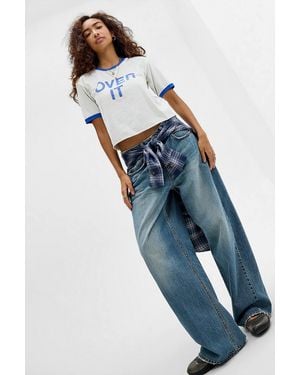 BDG Slogan Ringer Baby Tee - Blue