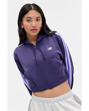 New Balance Athletic Navy Cropped Hoodie - Blue