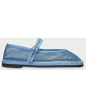 Flabelus Isabella Mesh Mary Jane Flat - Blue