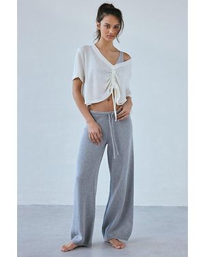 Out From Under Willa Cinched Tie-Front Slouchy Tee - Blue