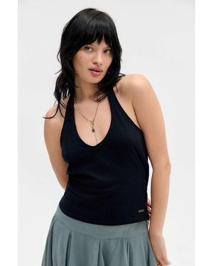 BDG Slubby Halter Top - Black