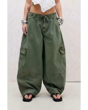 BDG Textured Baggy Boi Trousers - Green
