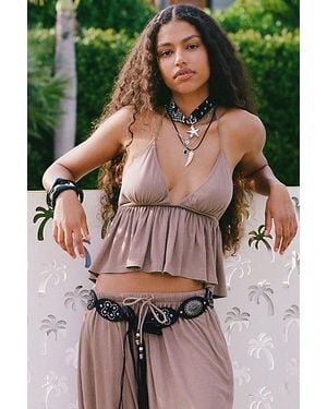 Out From Under Summer Love Open-Back Flyaway Halter Top - Multicolor