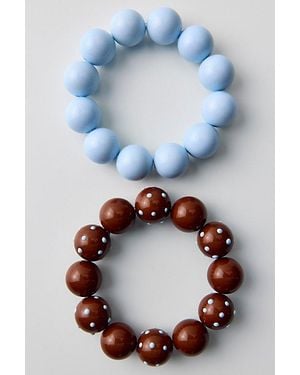Urban Outfitters Margo Chunky Beaded Stretch Bracelets Set - Blue