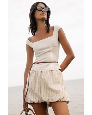 Onia Air Linen Bubble Mini Skirt - Natural