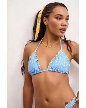 Kulani Kinis Lemon Bloom Bikini Top - Blue