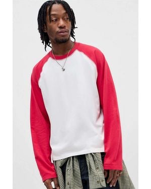 Urban Outfitters Uo Red Rodeo Long Sleeve Raglan T-shirt