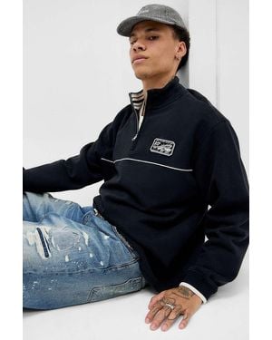 BDG Navy Mock Neck Sweatshirt - Blue