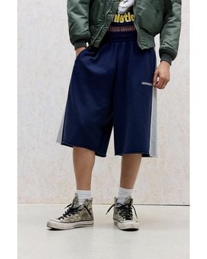 iets frans... Navy Harri Panel Raw Hem Shorts - Blue
